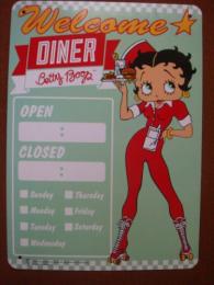 BETTY BOOP DINERウエルカムボード　プラスチックサイン