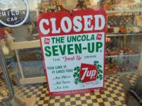 【7up】 OPEN/CLOSED 両面 プラサイン　タテ