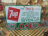 【7up】 OPEN/CLOSED 両面 プラサイン　ヨコ